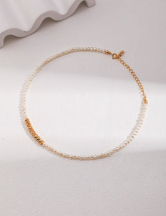 Elisa -Irregular Freshwater Pearl and Sterling Silver Beads Necklace - Pearlorious Jewellery