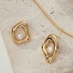 Ella - Luxury Meets Simplicity Freshwater Pear AB Earrings - Pearlorious Jewellery