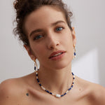 Eloise - Sterling Silver Aquamarine and Pearl Earrings - Pearlorious Jewellery