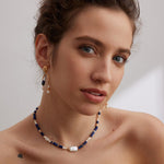 Eloise - Sterling Silver Aquamarine and Pearl Earrings - Pearlorious Jewellery