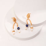 Eloise - Sterling Silver Aquamarine and Pearl Earrings - Pearlorious Jewellery