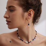 Eloise - Sterling Silver Aquamarine and Pearl Earrings - Pearlorious Jewellery