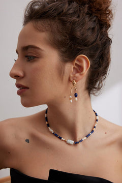 Eloise - Sterling Silver Aquamarine and Pearl Earrings - Pearlorious Jewellery
