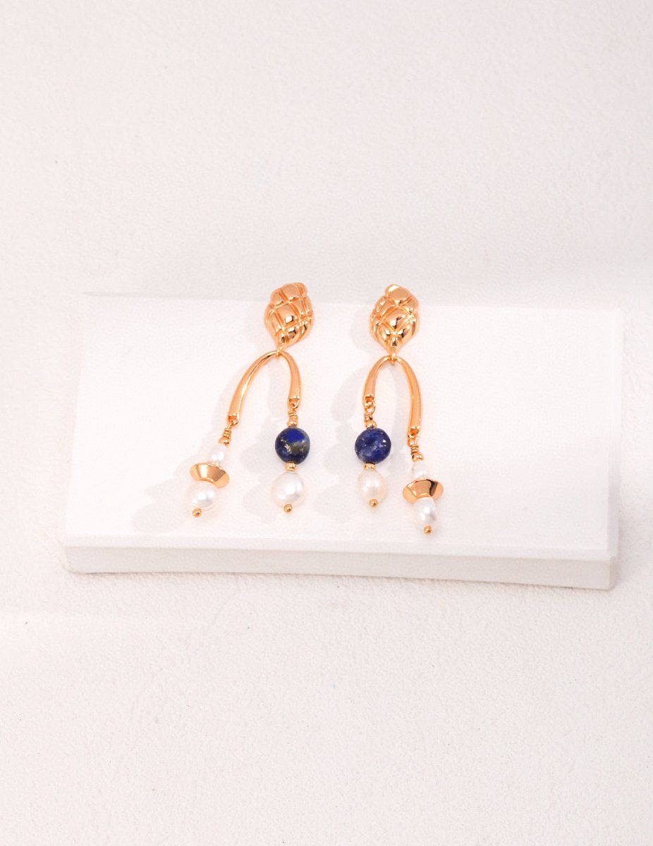 Eloise - Sterling Silver Aquamarine and Pearl Earrings - Pearlorious Jewellery