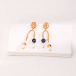 Eloise - Sterling Silver Aquamarine and Pearl Earrings - Pearlorious Jewellery