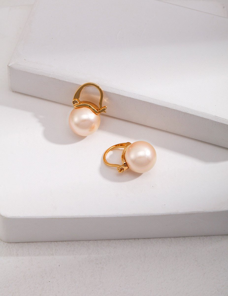 Emmie - Shell Pearl and Sterling Silver Earrings 14mm - Pearlorious Jewellery