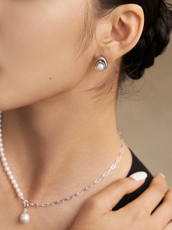 Enola - Sterling Silver and Freshwater Pearl Earrings - Pearlorious Jewellery