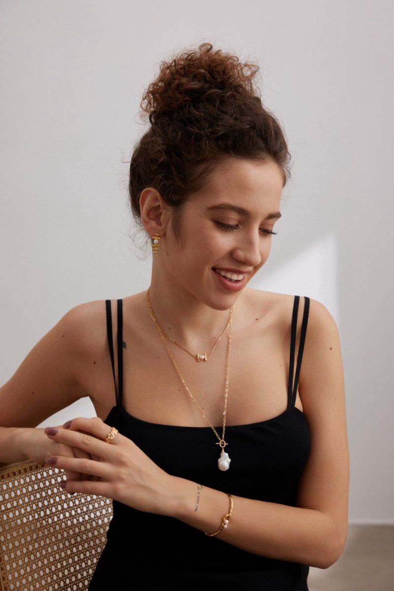 Erica - Irregular Baroque Pearl Pendant with Sterling Silver Chain Necklace - Pearlorious Jewellery