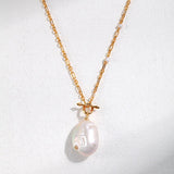 Erica - Irregular Baroque Pearl Pendant with Sterling Silver Chain Necklace - Pearlorious Jewellery