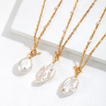 Erica - Irregular Baroque Pearl Pendant with Sterling Silver Chain Necklace - Pearlorious Jewellery