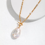 Erica - Irregular Baroque Pearl Pendant with Sterling Silver Chain Necklace - Pearlorious Jewellery