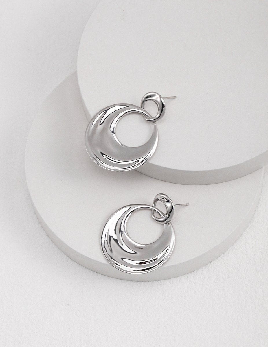 Erin - Sterling Silver Double Circle Earrings - Pearlorious Jewellery