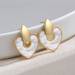 Evelyn - Pear Shell Love Finds You Love Heart Earrings Cute Gift for Her - Pearlorious Jewellery
