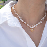 Evie - Camellia Pearl Necklace - Pearlorious Jewellery