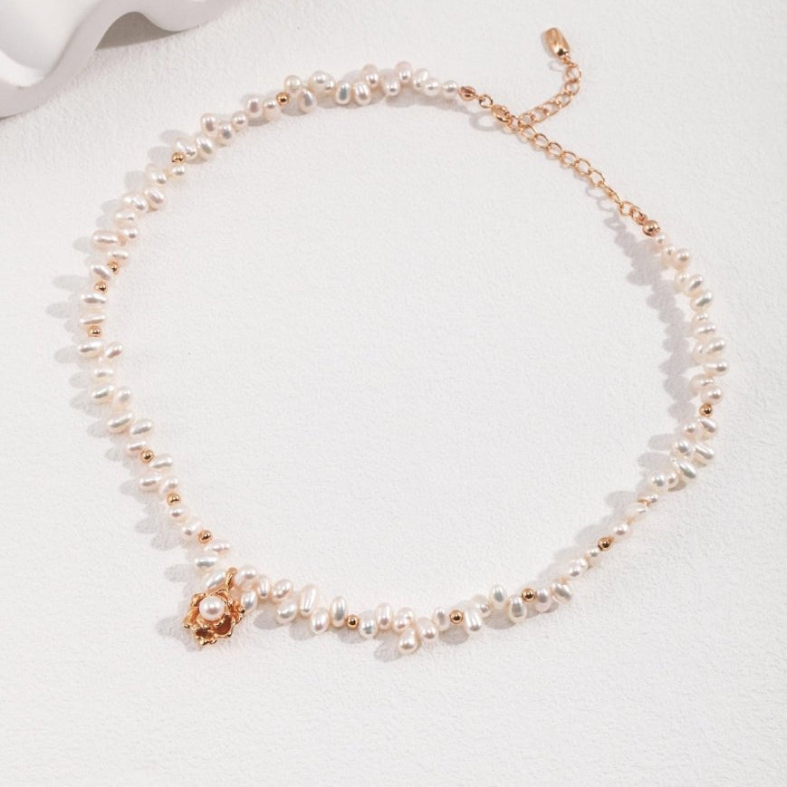 Evie - Camellia Pearl Necklace - Pearlorious Jewellery