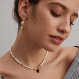 Evie - Heart Charm Pearl Necklace - Pearlorious Jewellery