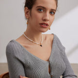 Evie - Heart Charm Pearl Necklace - Pearlorious Jewellery