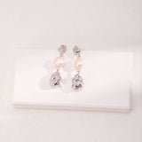 Evie - Sterling Silver and Pearl Drop Earrings - Pearlorious Jewellery