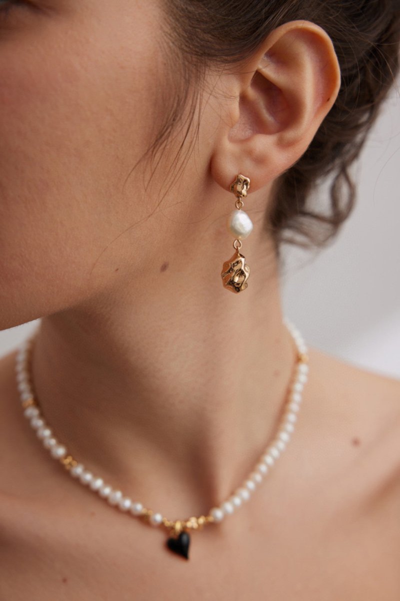 Evie - Sterling Silver and Pearl Drop Earrings - Pearlorious Jewellery