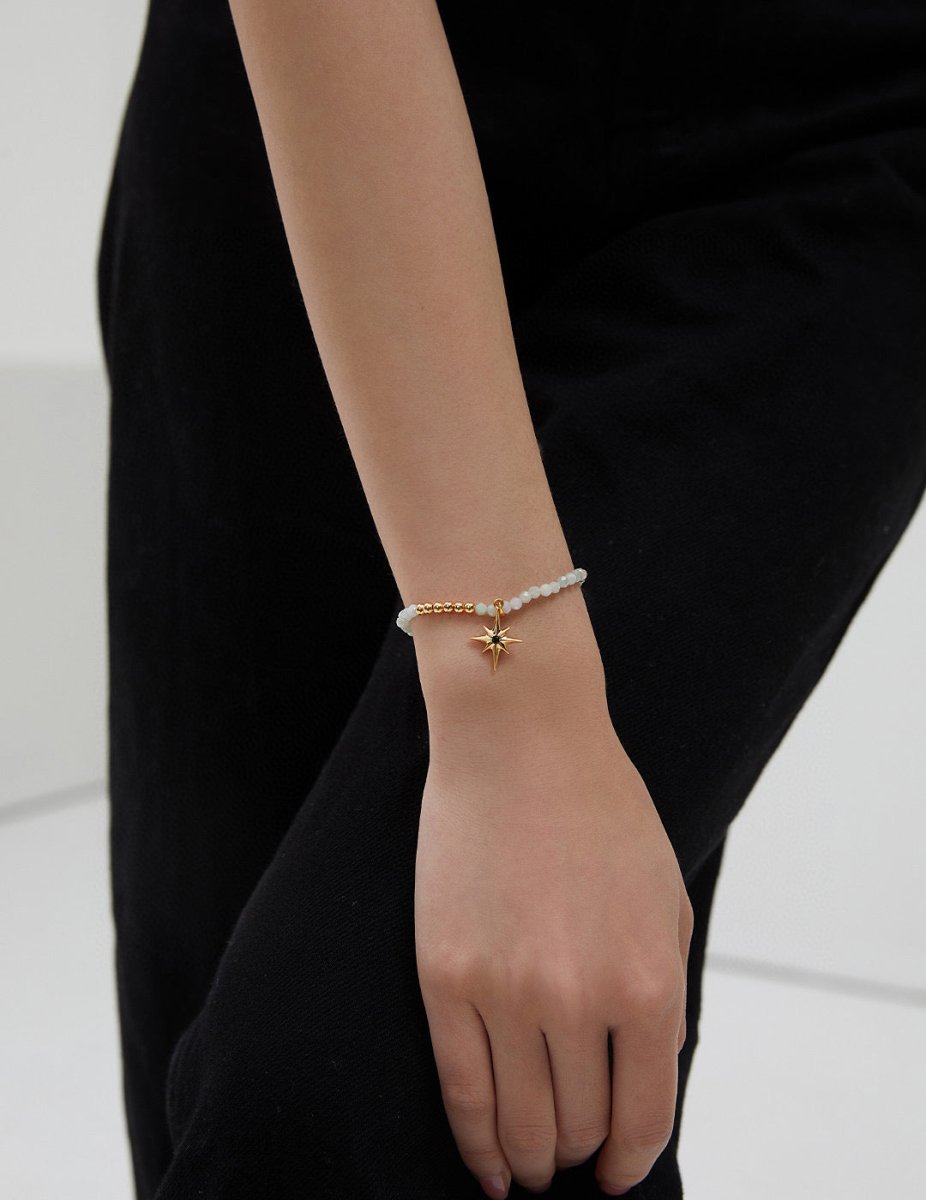 Florence - Natural Burmese Jade with a Starlight Pendant Bracelet - Pearlorious Jewellery