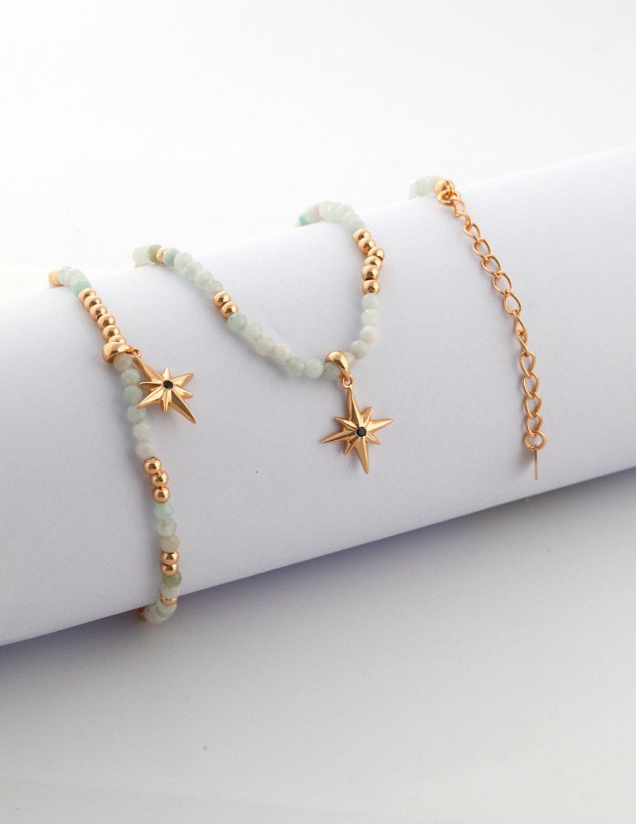 Florence - Natural Burmese Jade with a Starlight Pendant Bracelet - Pearlorious Jewellery