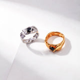 Frances - Sterling Silver and Black Agate Rings - Pearlorious Jewellery