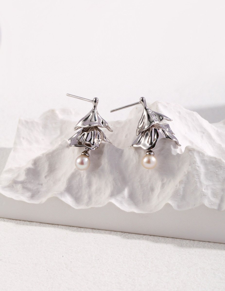 Freya - My Little Dress Sterling Silver and Freshwater Pearl Earrings - Pearlorious Jewellery