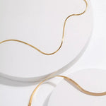 Gemma - Flat Snake Herringbone Necklace - Pearlorious Jewellery
