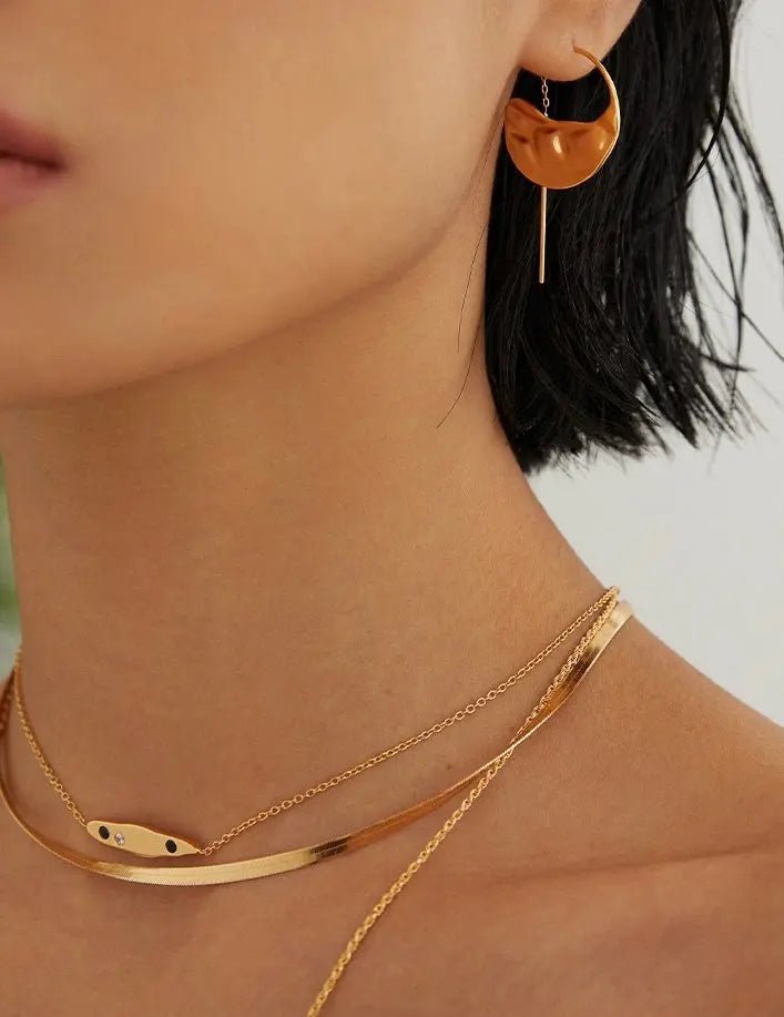 Gemma - Flat Snake Herringbone Necklace - Pearlorious Jewellery