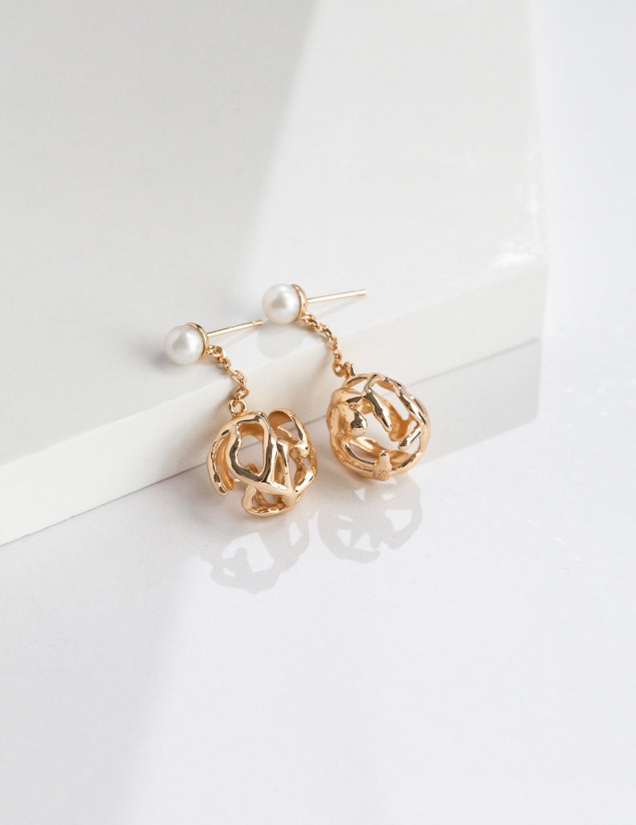 Gianna - Net Freshwater Pearl Earrings Best Gift for Her - Pearlorious Jewellery