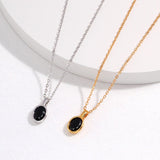 Hailey - Simple Sterling Silver Chain with Black Zircon Pendant Necklace - Pearlorious Jewellery