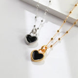 Hazel - Never in Love - Black Love Heart Pendant with Gold Vermeil Sterling Silver Necklace - Pearlorious Jewellery