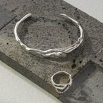 Irene - Irregular Design Sterling Silver Bangle - Pearlorious Jewellery
