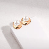 Ivory - Sterling Silver and Freshwater Pearl Stud Earrings - Pearlorious Jewellery