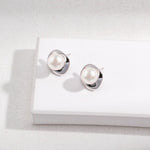 Ivory - Sterling Silver and Freshwater Pearl Stud Earrings - Pearlorious Jewellery