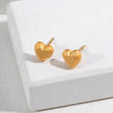 Ivy - Love Heart Stud Sterling Silver Earrings Best Gift for Her - Pearlorious Jewellery