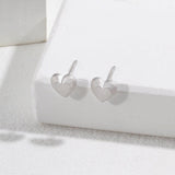 Ivy - Love Heart Stud Sterling Silver Earrings Best Gift for Her - Pearlorious Jewellery