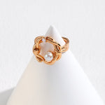 Janice - Pearl and Gemstone Twisted Ring - Pearlorious Jewellery