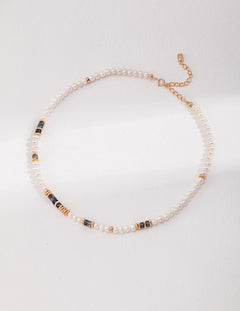 Jayden - Freshwater Pearl and Black Labradorite Necklace - Pearlorious Jewellery