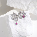 Jenny - Irregular Bow knot Sterling Silver Earrings - Pearlorious Jewellery