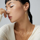 Jessica - Sterling Silver Chains Drop Earrings - Pearlorious Jewellery