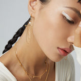 Jessica - Sterling Silver Chains Drop Earrings - Pearlorious Jewellery