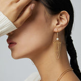 Jessica - Sterling Silver Chains Drop Earrings - Pearlorious Jewellery