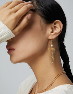Jessica - Sterling Silver Chains Drop Earrings - Pearlorious Jewellery