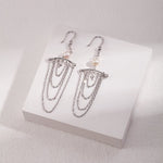 Jessica - Sterling Silver Chains Drop Earrings - Pearlorious Jewellery