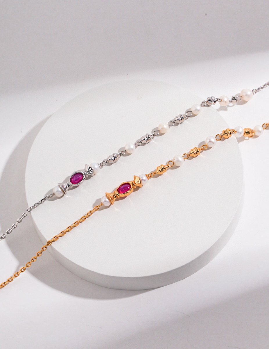 Khloe - Sterling Silver Freshwater Pearl and Pink Zircon Necklace - Pearlorious Jewellery
