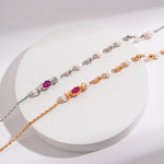 Khloe - Sterling Silver Freshwater Pearl and Pink Zircon Necklace - Pearlorious Jewellery
