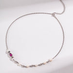Khloe - Sterling Silver Freshwater Pearl and Pink Zircon Necklace - Pearlorious Jewellery