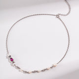 Khloe - Sterling Silver Freshwater Pearl and Pink Zircon Necklace - Pearlorious Jewellery