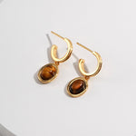Kimi- Tiger Eye Earrings - Gold Vermeil - Pearlorious Jewellery